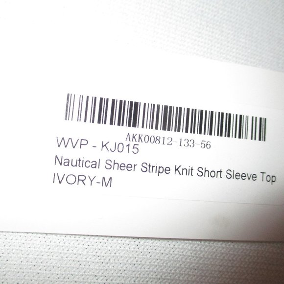 SHEER STRIPE SHORT SLEEVE TOP      NWT - Picture 3 of 7